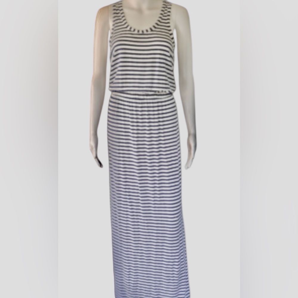 J. Crew Navy and White Striped Maxi Dress